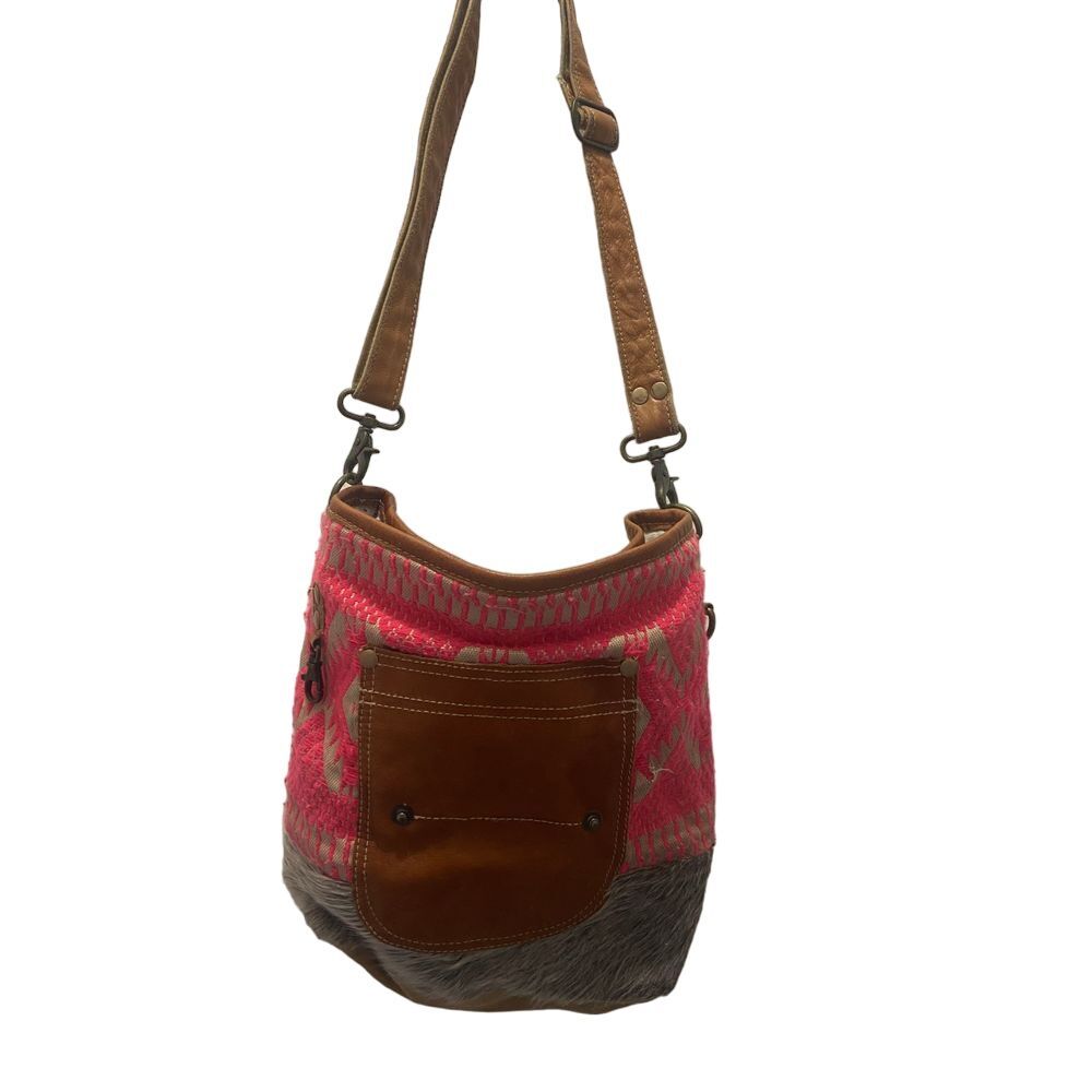 Vibrant Boho Myra Crossbody Bag with Faux Fur Trim